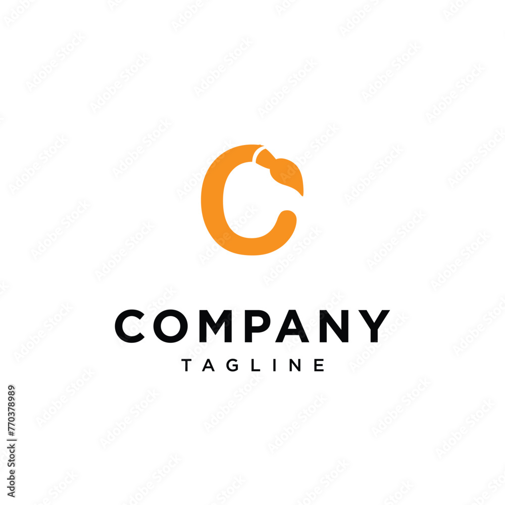 Letter C Brush Art Paint logo icon vector template.eps Letter C Brush Art Paint logo icon vector template.eps