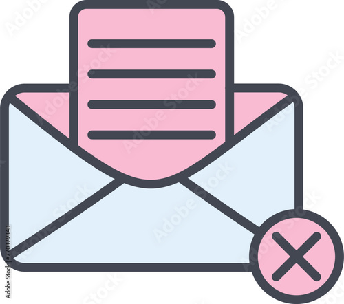 Rejection Of A Letter Vector Icon