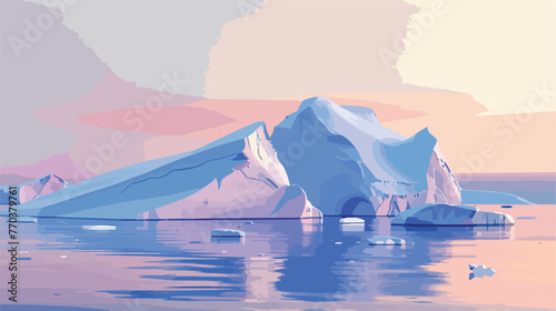Climate change causes icebergs to melt in the arctic © Megan