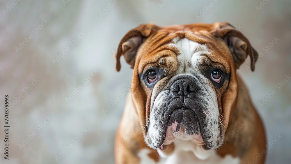  Intense Bulldog Portrait with Furrowed Eyebrows