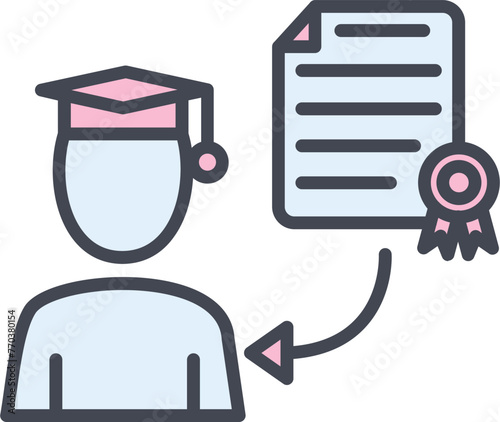 Receiving Diploma Vector Icon