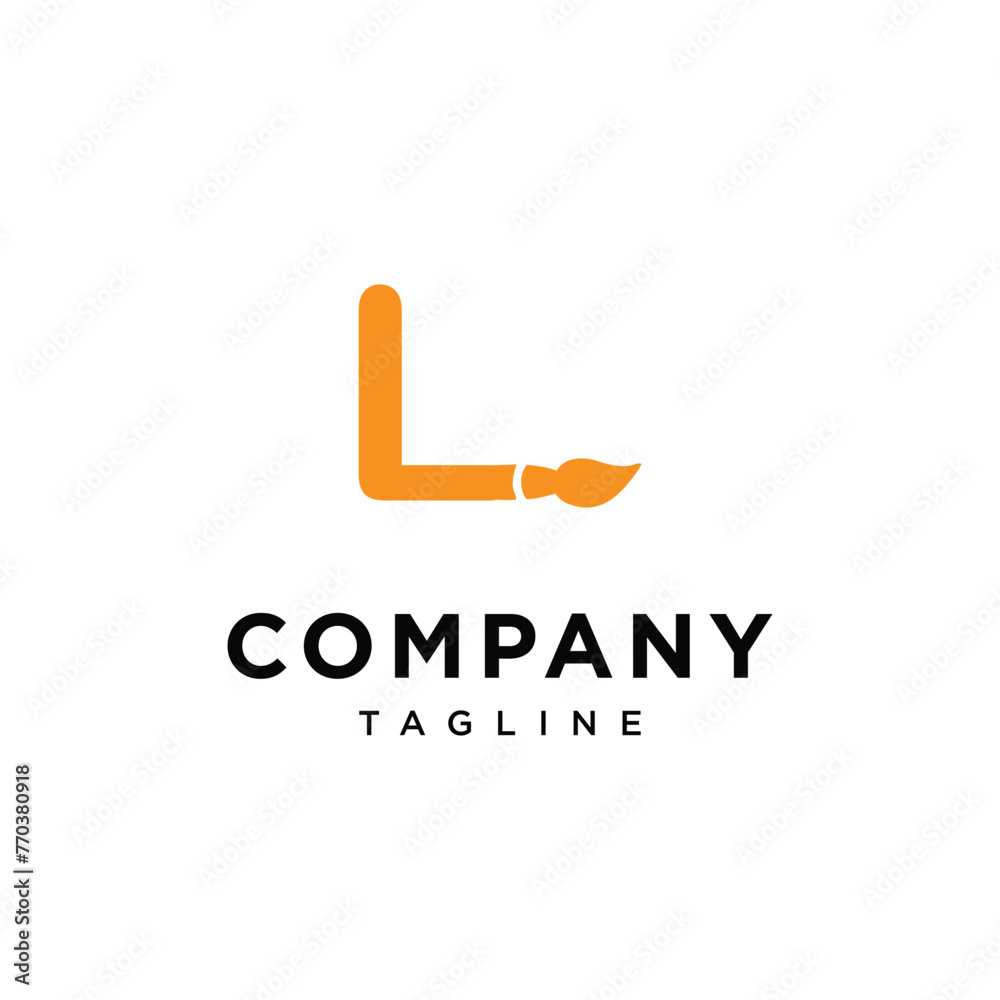 Letter L Brush Art Paint logo icon vector template.eps