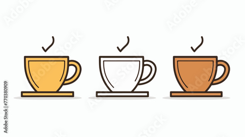 Coffee cup line icon  Flat vector isolated on white background