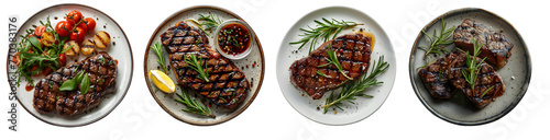 Good quality steak isolated on a transparent PNG background, white background , Generative Ai photo