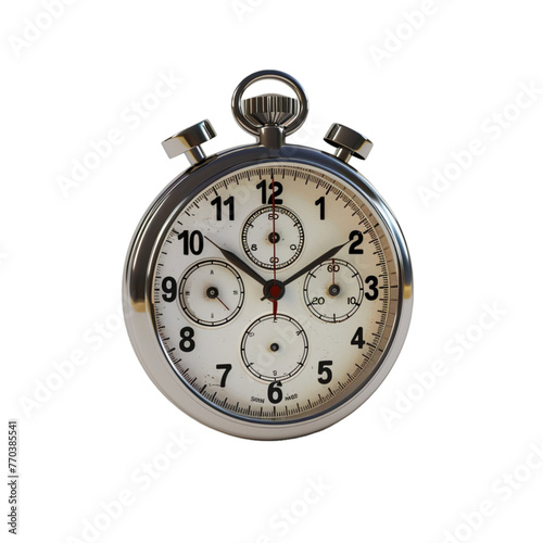 Classic 60 second stopwatch on transparent background 