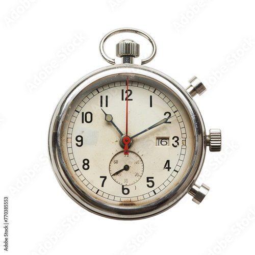 Classic 60 second stopwatch on transparent background 