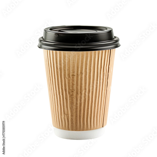 Disposable coffee cup on a transparent background 