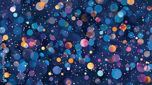 Dark BLUE vector pattern with circles. Glitter abstra