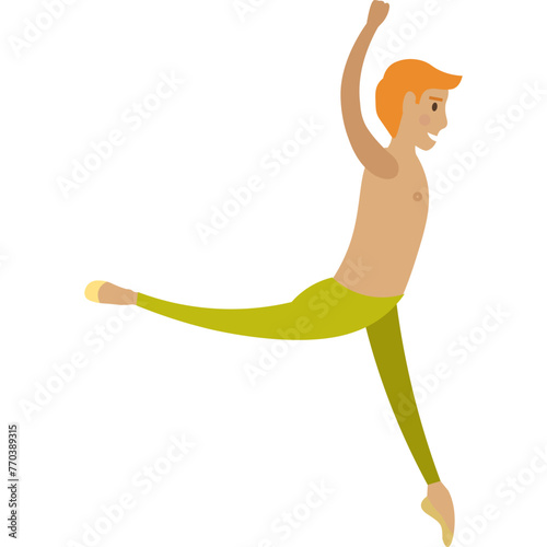 Man ballet dancer vector icon isolated on white