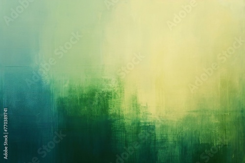 Abstract grunge background with green and blue brushstrokes of paint