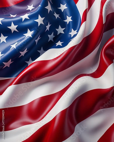 United States of America flag background, realistic, ripples 