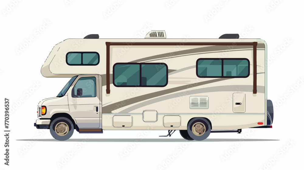 RV camper motor home touristic transport. House on white