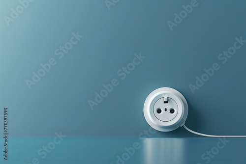 A white plug is sitting in a wall socket