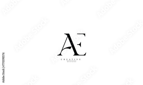 Alphabet letters Initials Monogram logo AE EA A E
