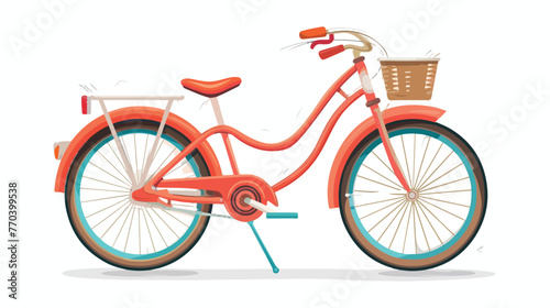 Summer Bike Simple Icon Design Flat vector isolated