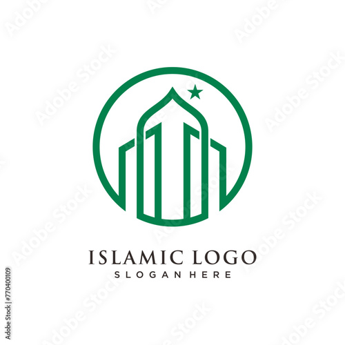 Mosque vector icon illustration design template