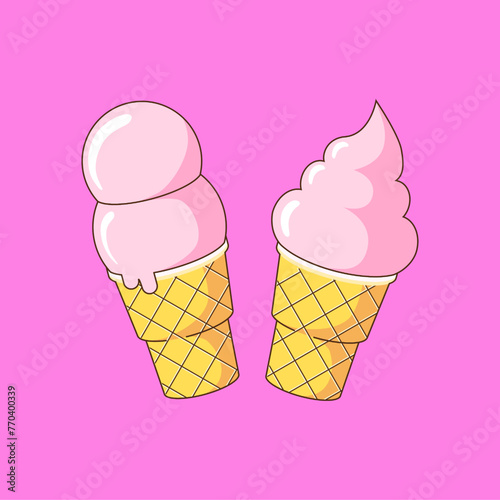 ice cream vector icon set