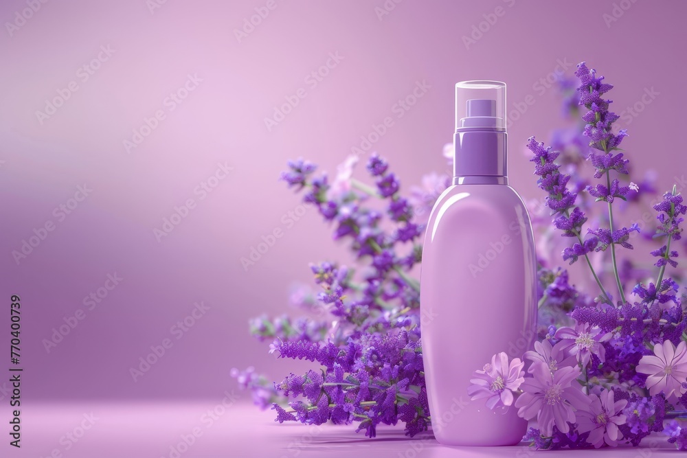 A set of beauty products, including a bottle of perfume A set of beauty products, including a bottle of perfume