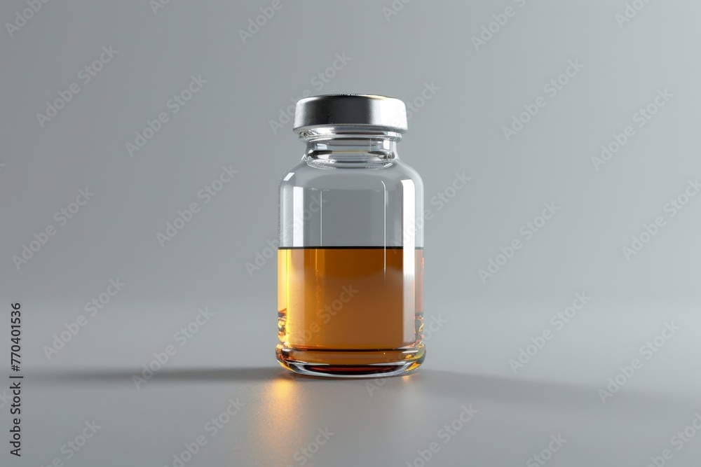 A bottle of medicine is sitting on a table A bottle of medicine is sitting on a table