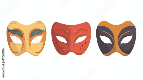 Theater masks icon in flat design carnival accessories