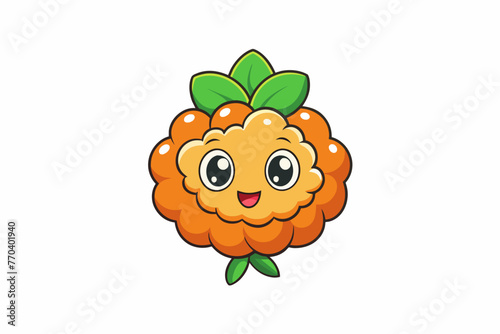 cloudberry silhouette vector illustration