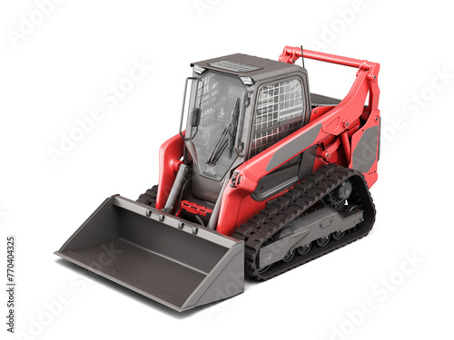 Rent Large Track Skidloader top perspective view 3d rendr on white