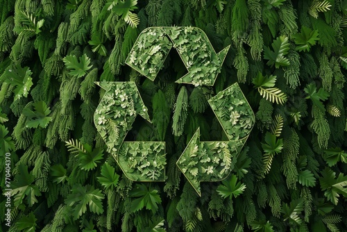 A green recycling symbol