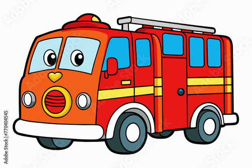 fire truck silhouette vector illustration