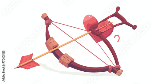Valentine Crossbow and Arrow with Love Clipart Design
