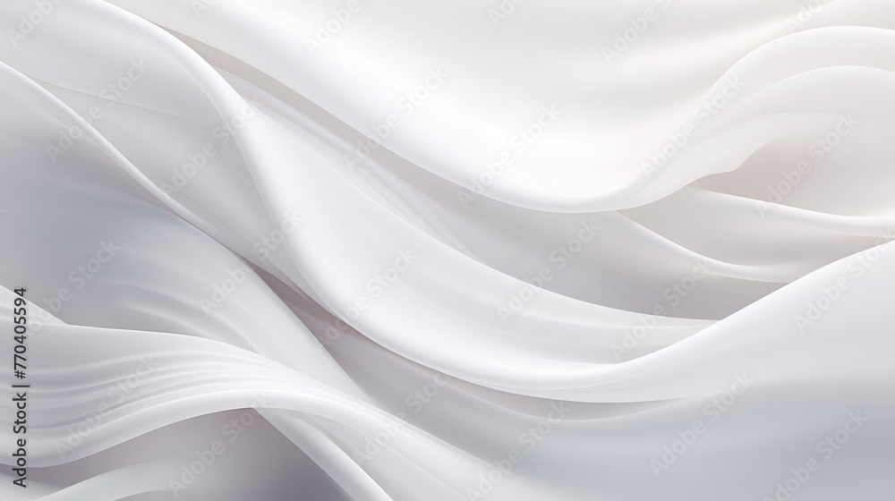 White minimal background, light forms, lines, curves, flowing fabric
