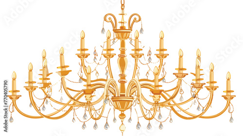 Vector chandelier  Flat vector isolated on white background