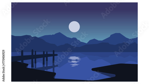 moon over lake