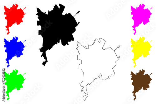 Sincelejo city (Republic of Colombia) map vector illustration, scribble sketch Sincelejo map photo