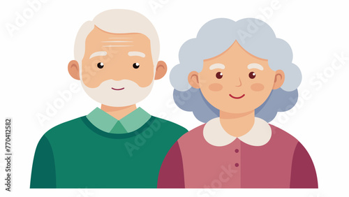 grandparents silhouette vector illustration