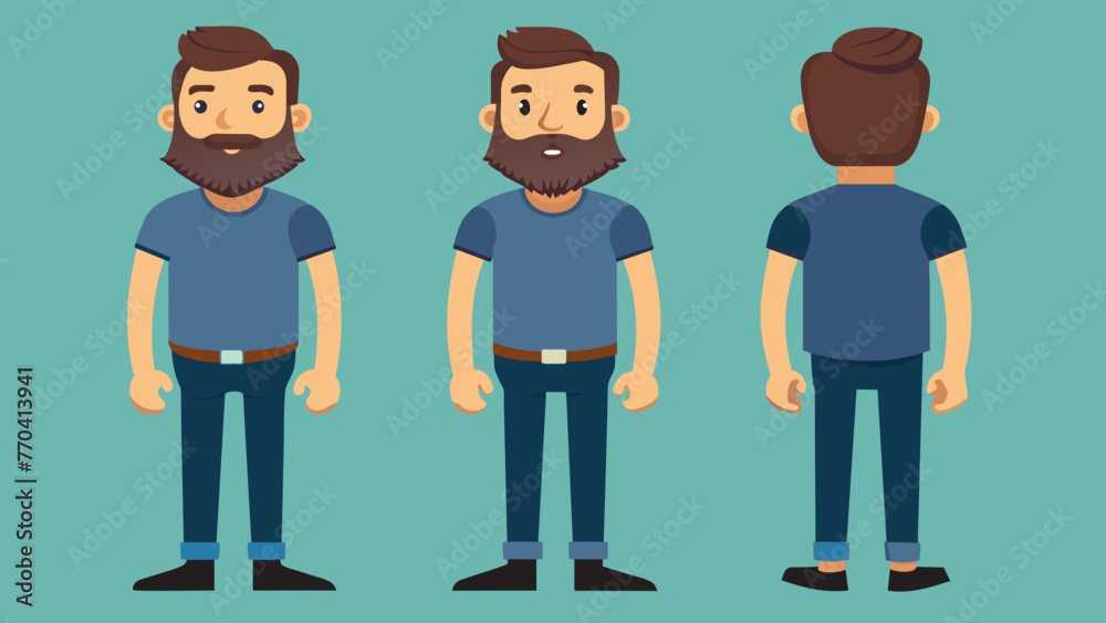 bearded man cas silhouette vector illustration bearded man cas silhouette vector illustration
