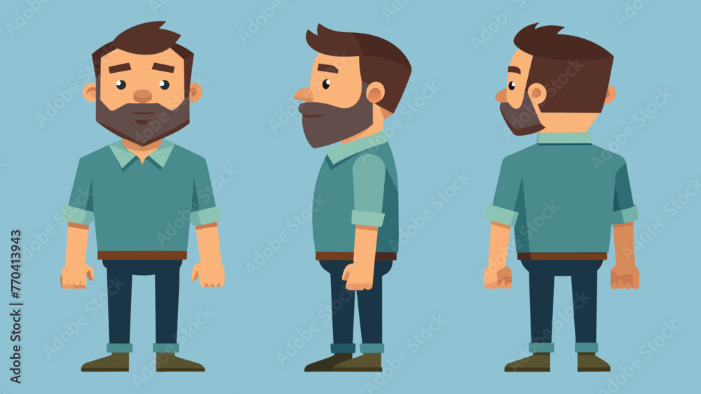bearded man cas silhouette vector illustration bearded man cas silhouette vector illustration