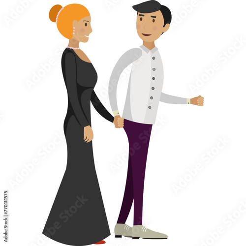 Elegant couple vector icon isolated on white