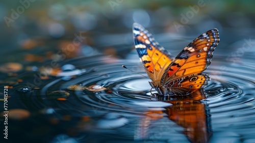 A butterfly whose flaps cause ripples in the stock market © Anuwat