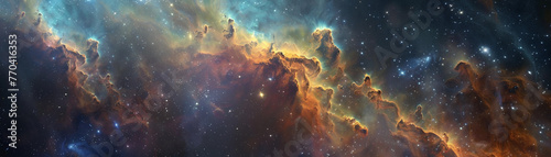Cosmic meditation among the nebula's colors, a serene journey through the tranquil vastness of space.