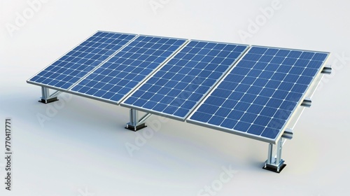 Two remote photovoltaic panels - 3D rendering.