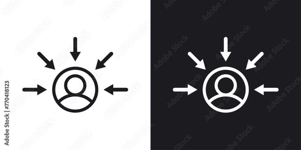 Consumer-Centric Approach and Focus Icons. Client Priority and Service Symbols. - obrazy, fototapety, plakaty 