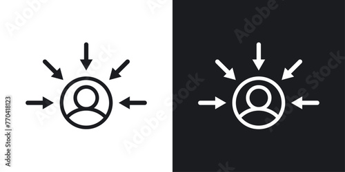 Consumer-Centric Approach and Focus Icons. Client Priority and Service Symbols.