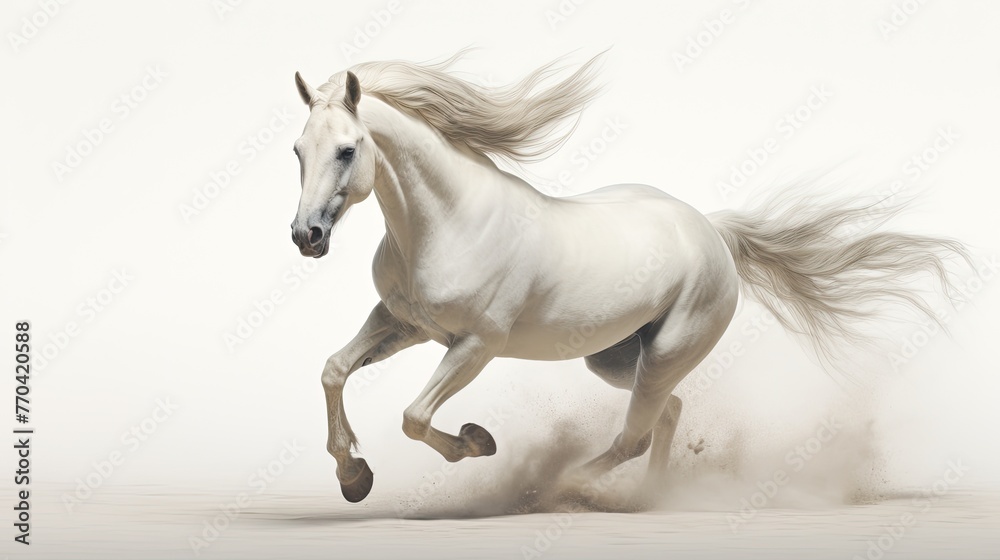 Capture the minimalist elegance of a horse's legs in mid-gallop, showcasing the fluid motion and gracefulness of its movement against the open expanse of the field