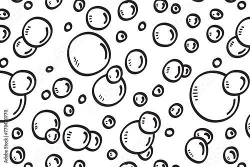 Vector isolated doodle soap bubble cartoon, hand drawn style