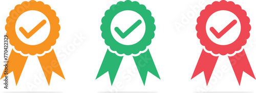 Approved or Certified Medal Icon.