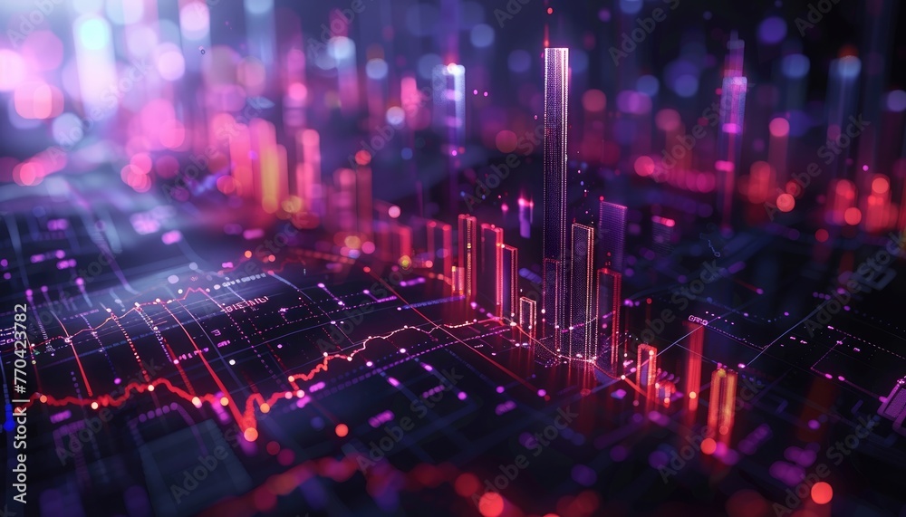 Fototapeta premium Stock trading chart in future design suitable for signing Web page or presentation by AI generated image