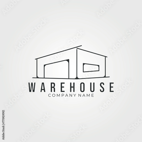 simple warehouse linear vector vintage illustration
