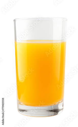 Glass of fresh juice, isolated on white