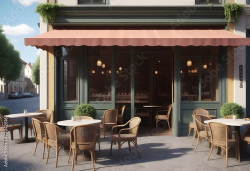 3D Model Charming Europeanstyle Cafe With Outdoor (1) 1