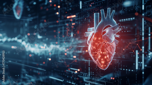 Human heart anatomy. Health, cardiology, cardiovascular diseases concept photo